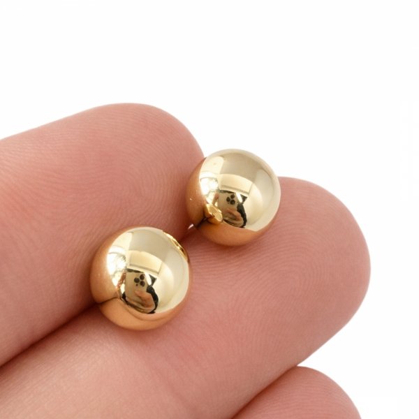 Kolczyki kule zapięcie sztyft złoto 585 