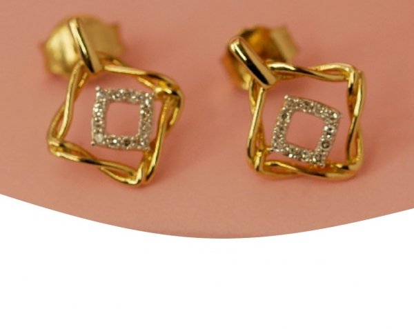  Kolczyki brylanty 24/0,07cT sztyft złoto 585