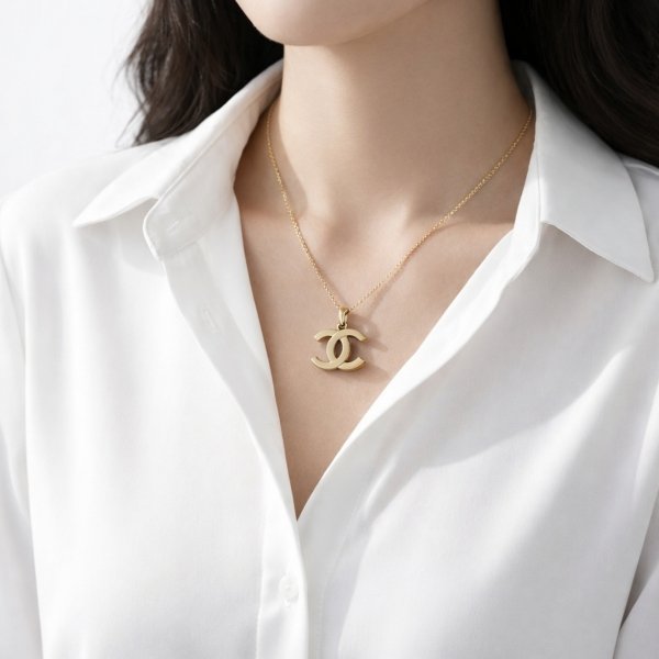 Wisior w formie splecionych liter złoto 585