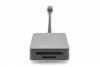 Digitus Czytnik kart USB-C, 2-portowy UHS-II SD4.0 TF4.0 High Speed, aluminiowy, Szary
