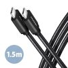 AXAGON Kabel BUCM3-CM15AB USB-C  USB-C, 1.5m, PD 60W, 3A, ALU, oplot Czarny
