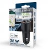Gembird Ładowarka samochodowa USB-A/USB-C 38W PD czarna