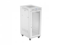Lanberg Szafa instalacyjna rack stojąca 19 cali 27U 600x800 drzwi perforowane LCD szara (Flat pack) 