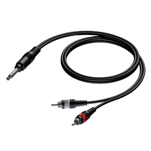 Procab CAB719/3 6.3 mm Jack male stereo - 2 x RCA/Cinch male 3 meter