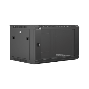 CAYMON WPR406R/B 19” wall mount rack - 6 units - 450mm depth - Removable back Black version