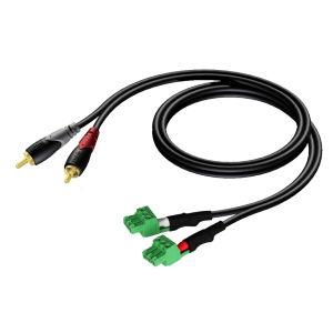 AUDAC CLA832/0.5 2 x RCA/Cinch - 2 x terminal block (3p - 3.81mm) 0,5 meter