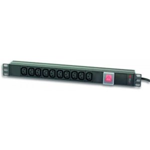 Techly Listwa zasilająca Rack 19 cali do UPS 250V/10A, 10 gniazd, 2m   czarna