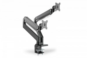 Digitus Ramię biurkowe podwójne z zaciskiem, 2xLCD, max. 35 cali, max. obciążenie 2x15kg, ze sprężyną gazową