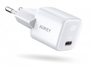 AUKEY Mini ładowarka sieciowa PA-B1 Omnia  1xUSB-C Power Delivery 20W 3A Biała