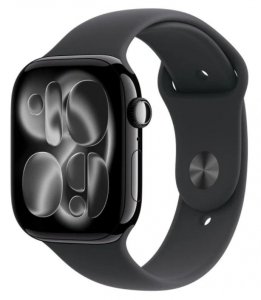 Apple Watch Series 11 GPS + Cellular, koperta 46 mm z tytanu w kolorze naturalnym, pasek sportowy w kolorze górskiej szarości - rozmiar M/L