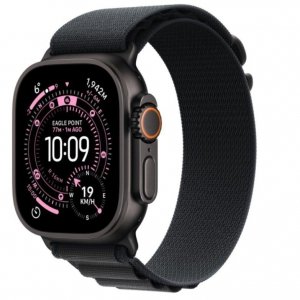 Apple Watch Ultra 3 GPS + Cellular, koperta 49 mm z tytanu w kolorze czarnym, opaska Alpine w kolorze czarnym - rozmiar L