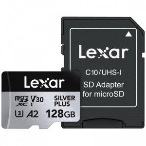 Lexar Karta pamięci microSD 128GB C10 A2 U3 V30 205/150MB/s Silver Plus