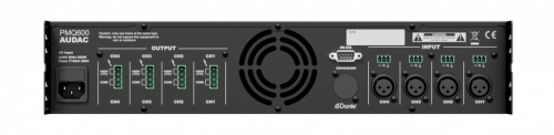 Czterokanałowy wzmacniacz mocy 100 V AUDAC PMQ 600 Wave Dynamics™