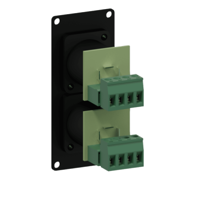 CAYMON CASY 142/B CASY 1 space with 2x male SpeakON to 4-pin terminal block Black version
