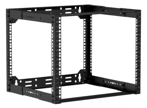 CAYMON OPR309A/B 19 cali in depth adjustable open frame rack - 9 unit - 300 ~ 450mm Black
