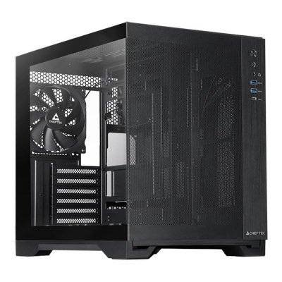 Obudowa komputerowa Chieftec VISIO AIR GM-30B-M-OP ATX bez zasilacza z oknem czarna - USZ OPAK