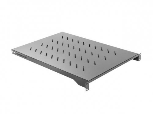 Półka do szaf 19 cali 1000mm czarna Lanberg (1U/483x750mm, udźwig do 15kg, montaż 4-punktowy)