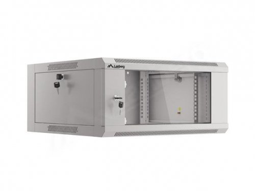Szafa instalacyjna Rack wisząca 19 cali 4U 570x600 szybki montaż szara Lanberg (flat pack)