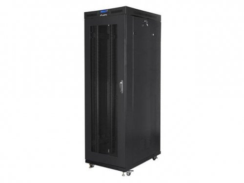 Szafa instalacyjna Rack stojąca 19 cali 27U 800x1200 Drzwi Perforowane czarna Lanberg (flat pack) LCD