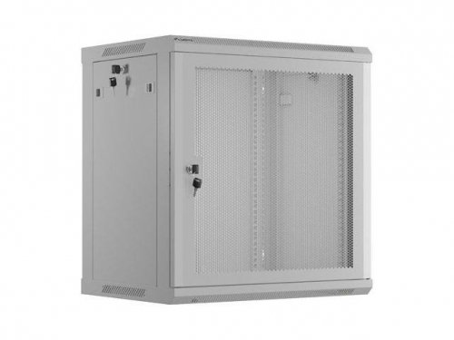 Szafa instalacyjna Rack wisząca 19 cali 12U 600x450 szara drzwi perforowane Lanberg (flat pack)