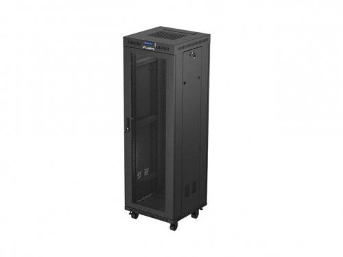 Szafa instalacyjna Rack Lanberg stojąca 19 cali 37U 600x600 czarna drzwi perforowane LCD (flat pack)