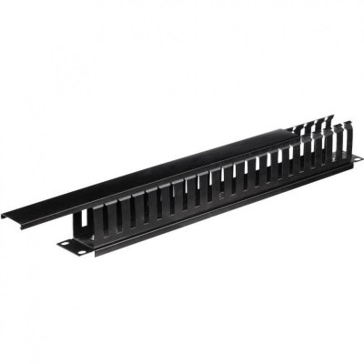 Organizator kabli 19&#039;&#039;/1U - czarny z pokrywą Netrack