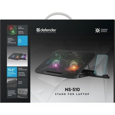 Defender Podstawka chłodząca NS-510 2W 2XUSB RGB 15.6 cala