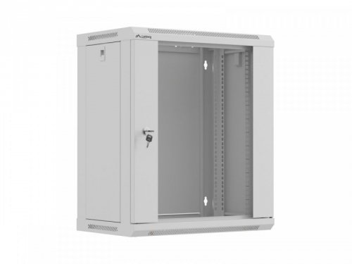 Lanberg Szafa instalacyjna rack wisząca 19 cali 12U 540x350 szara drzwi przeszklone (flat pack)