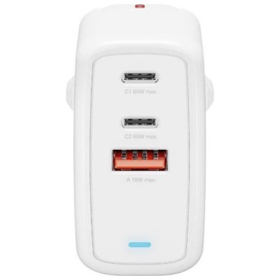 4smarts Ładowarka sieciowa Flex 65W 2xUSB-C + 1xUSB-A Biała