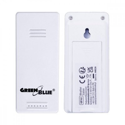 GreenBlue Stacja pogody bezprzewodowa GB169 temperatura, wilgotnosc, zegar, alarm, data, zasieg do 60m