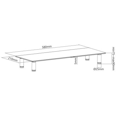 Gembird Podstawka szklana na monitor (rozmiar M)