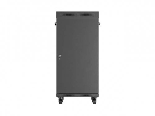Lanberg Szafa instalacyjna rack stojąca 19" 24U 600x600  czarna drzwi przeszklone LCD ( Flat pack)V2