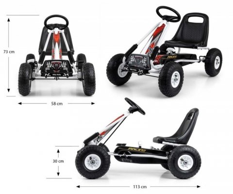 Milly Mally Gokart na pedały Thor Biały