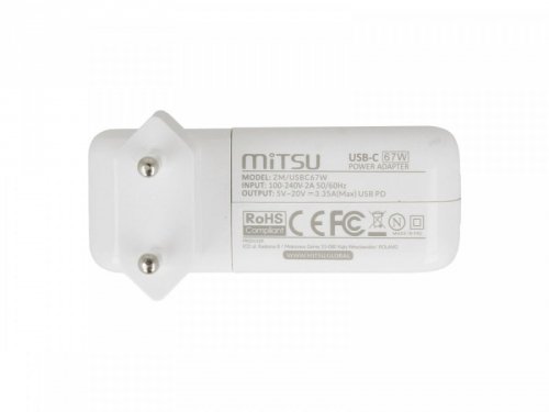 Mitsu Zasilacz ładowarka do laptopa 67W USB-C 5V-9V-12V-15V/3A, 20V/3.35A PD