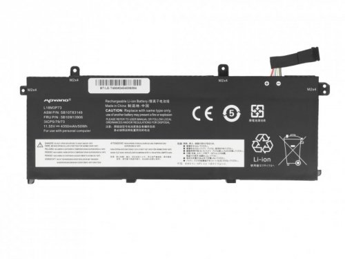 Movano Bateria L18M3P73 do Lenovo ThinkPad T490 T495 P43s P14s - 4350 mAh (50 Wh)