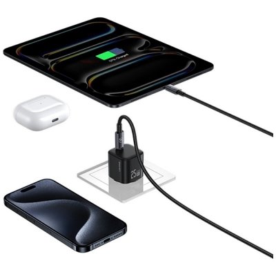 USAMS Ładowarka sieciowa JC Series CC289 25W GaN Fast Charger USB-C    czarna