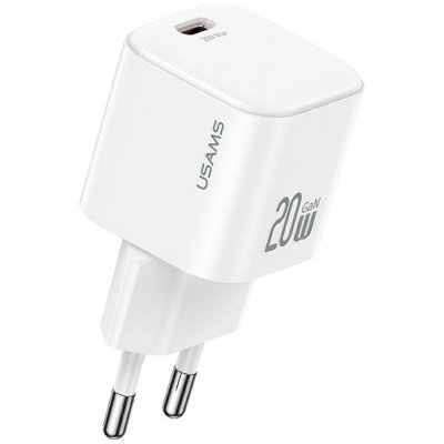 USAMS Ładowarka sieciowa JO Series CC260 20W USB-C + kabel USB-C/Lightning 1m biała