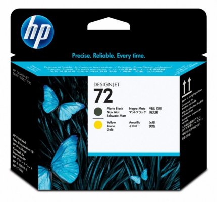 HP Inc. Głowica nr 72 Czarny Matowy & Żółty C9384A