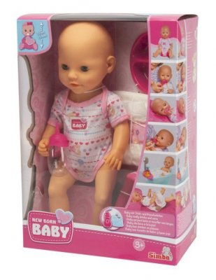 Simba New Baby Born Bobas z akcesoriami, gumowa