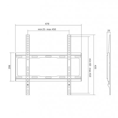LogiLink Uchwyt ścienny LCD/LED VESA, 32-55&#039;, max.40kg