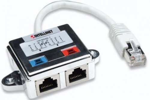 Intellinet Rozdzielacz RJ45x2 ekranowany