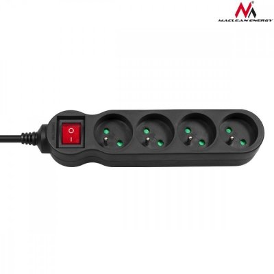 Maclean Listwa zasilająca 4g 3m MCE181 2300W Czarna