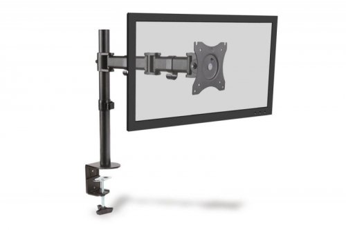 Digitus Stojak biurkowy pojedycz z zaciskiem, 1xLCD, max. 27, max. 8kg, uchylno-obrotowy 360 (PIVOT)