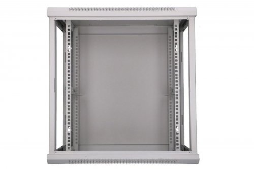 Extralink Szafka wisząca rack 12U 600x450 szara szklane drzwi
