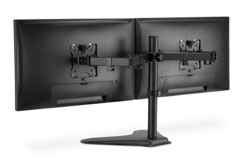 Digitus Stojak biurkowy podwójny z zaciskiem 2xLCD max. 32 cale max. Obciążenie 2x 8kg uchylno-obrotowy czarny