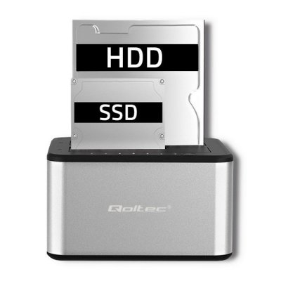 Qoltec Stacja dokująca dysków 2xHDD/SSD | 2.5 cali/3.5 cali SATA | USB 3.0 |    Klonowanie