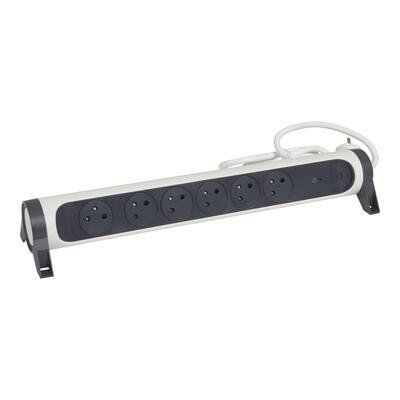 Legrand Przedłużacz ochronny 6x2PZ 1,5m biało-czarny