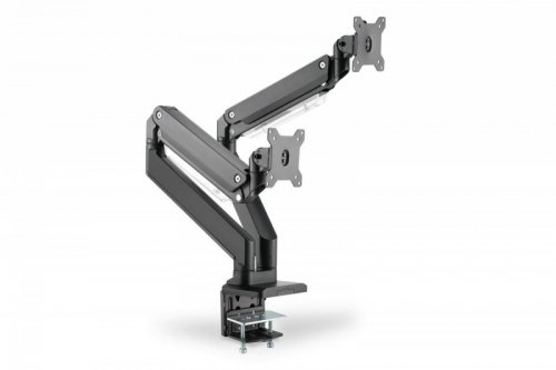 Digitus Ramię biurkowe podwójne z zaciskiem, 2xLCD, max. 35 cali, max. obciążenie 2x15kg, ze sprężyną gazową