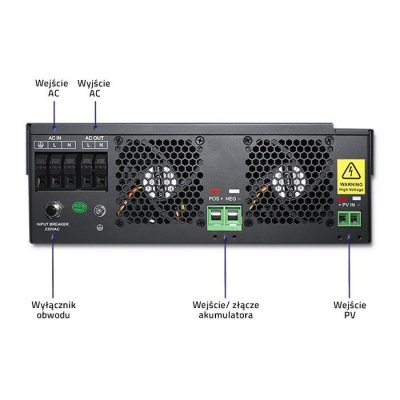 Qoltec Hybrydowy inwenter solarny Off-Grid 5,5kW | 100A | 48V | MPPT |  Sinus