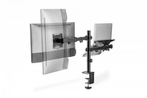 Digitus Uchwyt biurkowy na monitor z uchwytem na notebooka 1xLCD 32 cale 9kg, 1xNotebook 15,4 cale 4kg